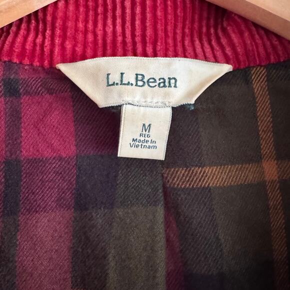 LL Bean Women's Full Zip Corduroy Jacket in Red Size Medium - Picture 2 of 5